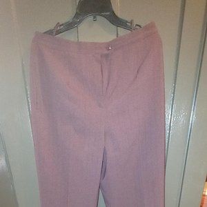Womens, Burgundy Dress Pants size 14 100% Polyester pinstriping, pockets